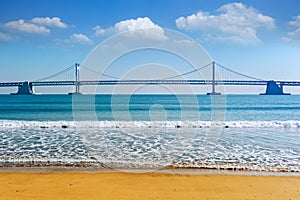 Gwangan bridge and Haeundae in Busan,Korea