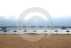 Gwangandaegyo Bridge and Parasol in Gwangalli, Busan, South Korea, Asia