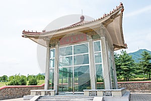 Gwanggaeto Stele (King Haotai Stele) in Ji'an, Jilin, China. It is part of UNESCO World Heritage Site.