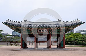 Gwangmyeongmun Gate, once the south gate at Deoksugung Palace in Seoul, South Korea