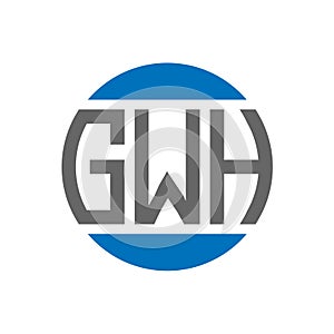 GWH letter logo design on white background. GWH creative initials circle logo concept. GWH letter design