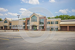 Empty retail building with brick