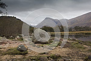 A peaceful Scottish Glen on a cold morning .
