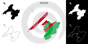 Gwynedd outline map