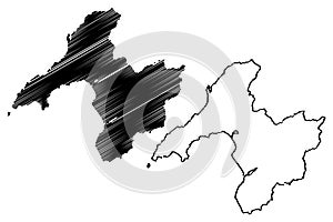 Gwynedd map vector