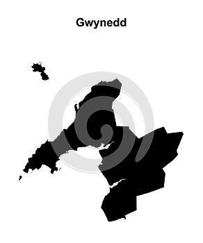 Gwynedd outline map