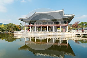 Gyeongbokgung Palace in Autumn in Seoul, South Korea