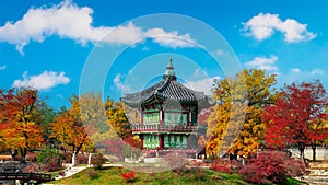 Gyeongbokgung Palace in autumn,Seoul, South Korea