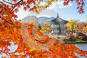 Gyeongbokgung palace in autumn, Seoul, South korea.