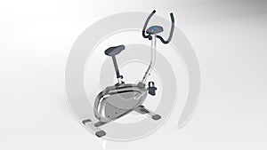 Gym bike, stepper, workout step machine, sports equipment isolated on white background, 3D render