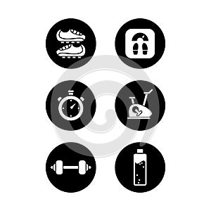 Gym black and white icon free for commercial use