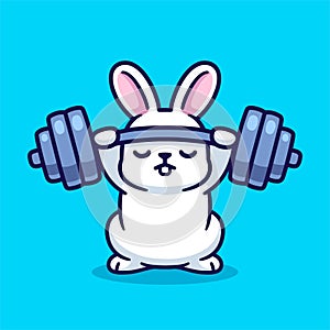 Gym bunny, rabbit lifting barbell