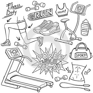 Gym doodles set