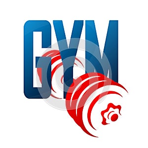 Gym and dumbbell symbol
