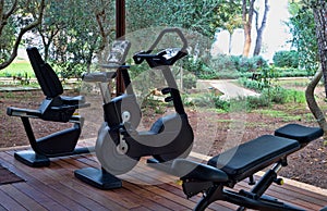 Gym with fitness equipment