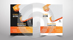 GYM / Fitness Flyer template with grunge shapes. vector