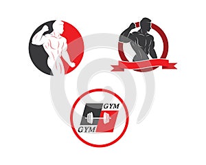 gym,fitness icon logo illustration  template vector