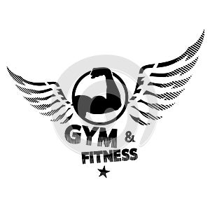 Gym and fitness silhouette