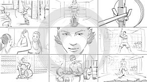 Gym fitness storyboard