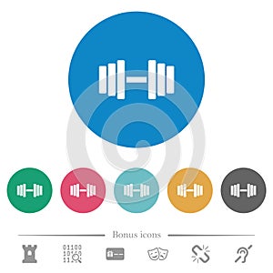 Gym flat round icons