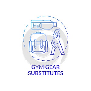 Gym gear substitutes concept icon