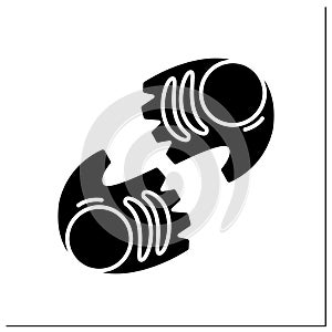 Gym gloves glyph icon