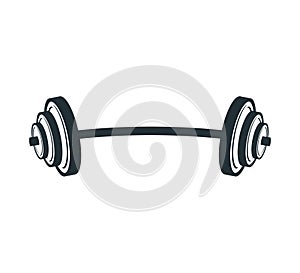 gym heavy weight lift barbel vector logo design