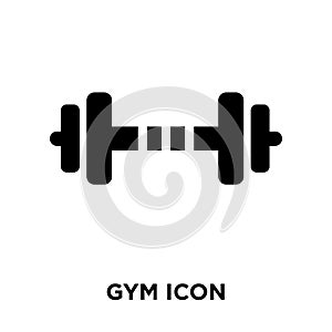 Gym icon vector isolated on white background, logo concept of Gym sign on transparent background, black filled symbol