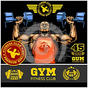 Gym logo. Fitness center logo design template. Vector