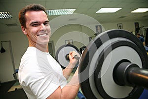 Gym man with barbell 2