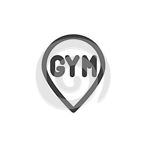 Gym map pointer line icon