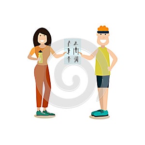 Gym people concept vector illustration in flat style