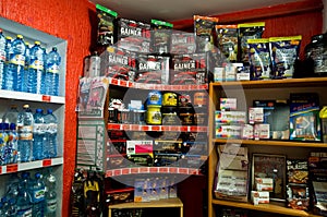 Gym reception shelves