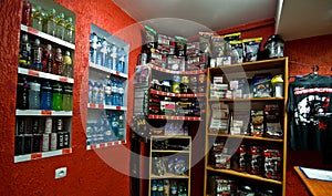 Gym reception shelves