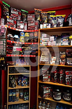 Gym reception shelves