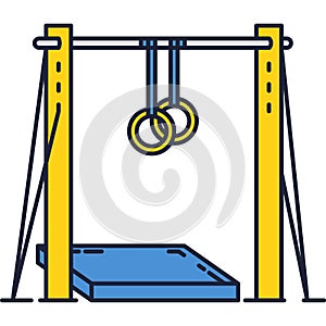 Gym ring icon vector acrobat gymnast tool