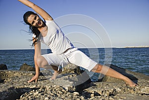 Gym on rocks at sea