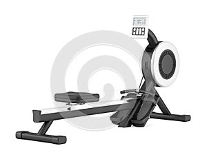 Gym rowing machine isolated on white