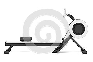 Gym rowing machine isolated on white