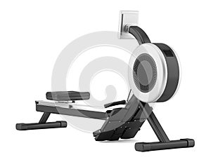 Gym rowing machine isolated on white