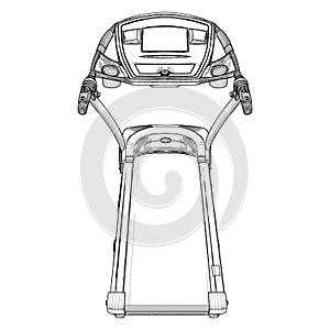 Gym Running Track Machine Vector. A Vector Illustration Isolated On White.