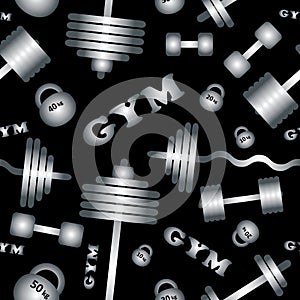 Gym. Seamless vector pattern.