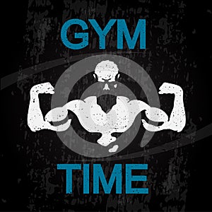 Gym time banner vector