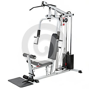 Gym with weight machine isolated on white background photo