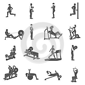 Gym Workout People Flat