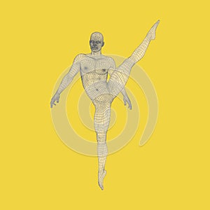 Gymnast. 3D Model of Man. Human Body Model