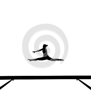 Gymnast on balance beam