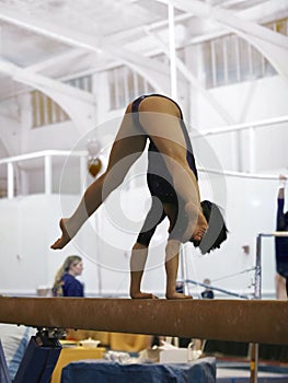 Gymnast on beam