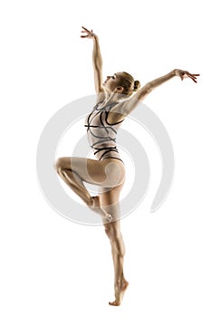 Gymnast Dancer, Woman Gymnastics Dancing Sport Dance in Leotard