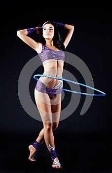 Gymnast with a hoop